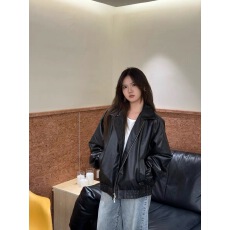 批发美拉德棕色机车PU皮衣外套女秋冬季中性风美式复古<b class='q'>街头</b>宽松夹克潮