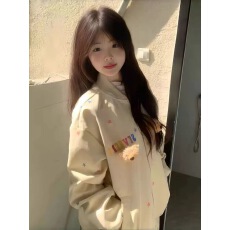 批发星星印花小熊棒球服外套女2025春秋新款小众设计感宽松夹克上衣潮