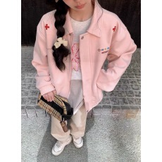 批发原版优质面料 有内里 学院风<b class='q'>甜美</b>麂皮绒外套春秋2025新款韩系上衣