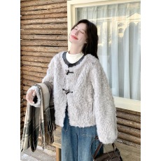 批发小香风皮毛一体<b class='q'>短款</b>毛毛外套女秋冬季2025新款时尚年轻款貂绒<b class='q'>皮草</b>