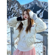 批发2025冬季美式甜美小碎花<b class='q'>棉衣</b>女装小个子短款加厚棉袄秋冬外套