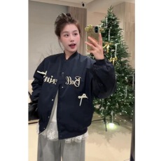 批发藏青色字母棒球服外套女春秋2025新款美式学院风甜酷减龄夹克上衣