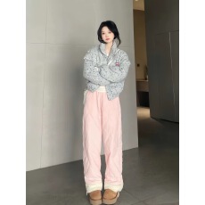 批发2025冬季美式甜美小碎花棉衣女装小个子短款加厚棉袄秋冬外套