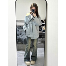 批发工<b class='q'>装</b>外套女新款春秋款2025秋季新款小个子美式简约潮牌翻领夹克潮