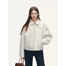 批发美式复古小香风翻领毛呢短外套女秋冬季小个子宽松百搭夹克上衣潮