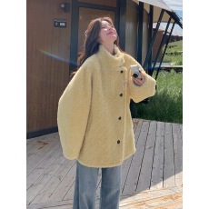 批发皮草女2025新款皮毛一体高级感羊羔毛外套冬季加厚立领毛毛大衣