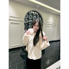 批发韩系软糯毛茸茸环保皮草白色连帽大衣外套女秋冬保暖宽松毛绒棉衣