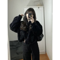 批发2025秋冬新款羊羔毛加厚夹克大衣高级感<b class='q'>短款</b>皮草小香风外套女上衣