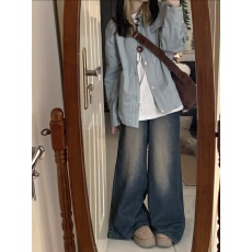 批发工装外套女新款春秋款2025秋季新款小个子美式简约潮牌翻领夹克潮