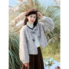 批发小香风皮毛一体短款毛毛外套女<b class='q'>秋</b>冬季2025新款时尚年轻款貂绒皮草