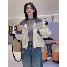 批发复古连帽压格拼接短外套女<b class='q'>欧洲站</b>2025秋装新款欧货时尚夹克上衣潮