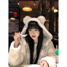 批发韩系奶fufu软糯毛绒绒羊羔毛加厚外套女<b class='q'>秋</b>冬季小熊耳朵小个子上衣