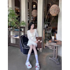 批发法式初恋短<b class='q'>裙</b>收腰显瘦辣妹纯欲设计感绣花连衣<b class='q'>裙</b>女秋季长袖<b class='q'>裙</b>子女