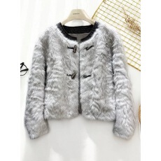 批发小香风<b class='q'>皮毛</b><b class='q'>一体</b>短款毛毛外套女秋冬季2025新款时尚年轻款貂绒皮草