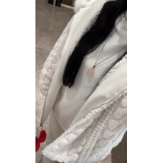 批发韩系软糯毛茸茸环保皮草白色连帽大衣外套女秋冬保暖宽松毛绒棉衣