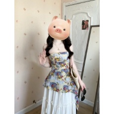 批发法式碎花不规则抹胸背心女夏外穿高级感纯欲气质收腰显瘦无袖上衣