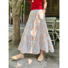 批发韩系碎花半身裙女夏季高腰显瘦宽松显瘦气质休闲风a字大摆裙子