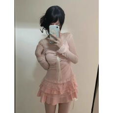 批发甜辣纯欲芭蕾风显瘦收腰<b class='q'>连衣裙</b>女2025春夏新款上衣两件套装蛋糕裙