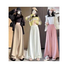 批发2025年秋冬新款针织阔腿裤休闲长裤慵懒风裤裙软糯毛线<b class='q'>拖地</b>裤