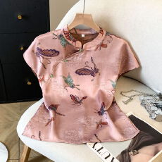 批发夏季新中式国风提花天丝醋酸衬衫2026人丝香云纱<b class='q'>中年</b>妈妈无袖上衣