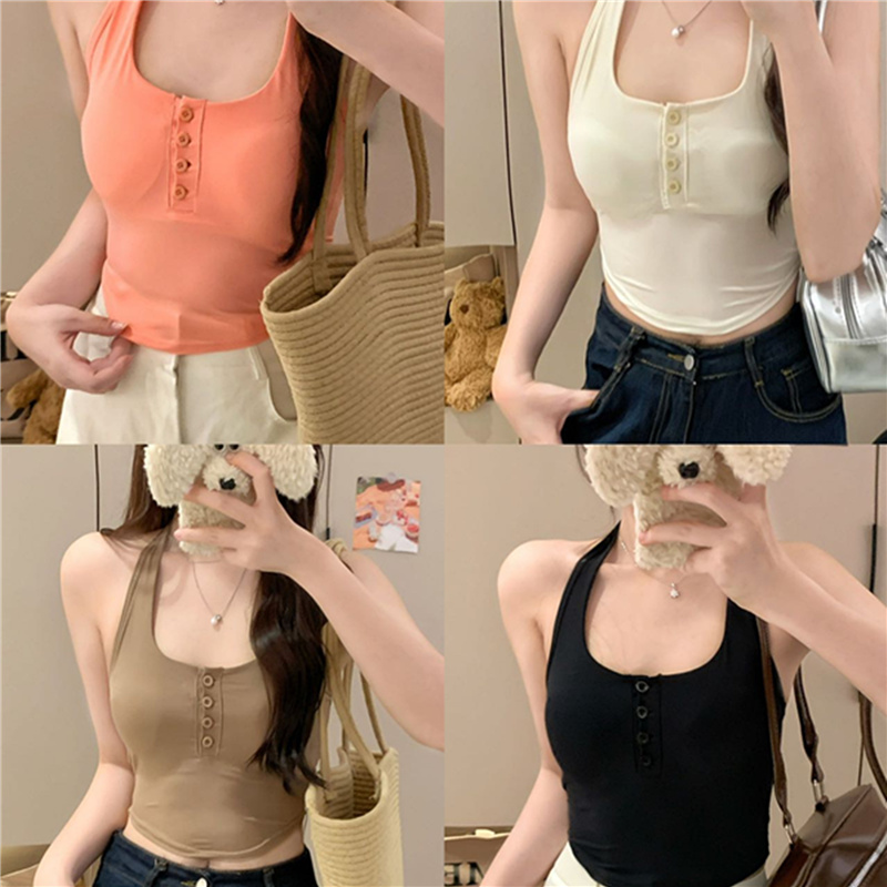 FA34866# 已出货性感辣妹挂脖健身文胸女带胸垫防震运动速干美背瑜伽背心 服裝批發女裝批發服飾貨源