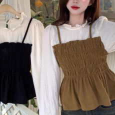 批发已出货 2025木耳边长袖<b class='q'>衬衫</b>女春秋大码假两件上衣<b class='q'>时尚</b>洋气小衫