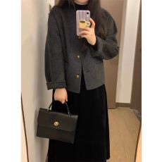 批发已出货 小香风双面羊绒毛呢外套女秋冬季羊毛双面呢<b class='q'>短款</b>呢子大衣