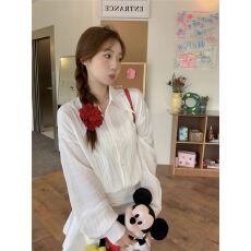 批发已出货 荷叶边衬衫<b class='q'>连衣裙</b>子女早秋2025新款小个子高腰气质A字短裙