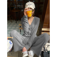 批发已出货 新款春秋季休闲洋气时尚运动套装开衫背心阔腿裤两件套女