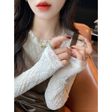 批发已出货 69棉31涤蕾丝边<b class='q'>打底衫</b>女内搭高级早秋长袖针织小香