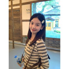 批发已出货 原版布料 美式甜酷风条纹长袖<b class='q'>T</b><b class='q'>恤</b>秋季纽扣设计辣妹上衣