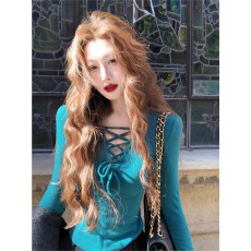 批发已出货 随心裁<b class='q'>莫代尔</b>260克1*1 小众设计感镂空系带打底衫上衣