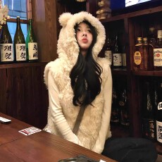 批发已出货 韩系小熊耳朵羊羔毛坎肩连帽马甲女秋<b class='q'>冬</b>皮毛一体马夹外套