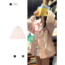 批发已出货 小碎花翻领<b class='q'>牛仔</b>外套女秋季设计感彩色扣宽松百搭夹克上衣