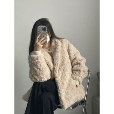 批发已出货 羊羔毛外套女高级感<b class='q'>秋</b>冬季仿皮草宽松慵懒风毛茸茸上衣
