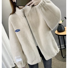 批发已出货 獭兔毛加厚毛毛皮草羊羔绒棉衣毛毛绒反季慵懒风立领皮草