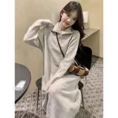 批发已出货 针织开衫女秋冬季温柔风软糯慵懒宽松中长款过膝毛衣外套