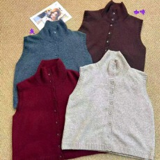 批发已出货 <b class='q'>春</b>季韩版时尚立领设计纯色宽松叠穿百搭背心开衫 上衣女