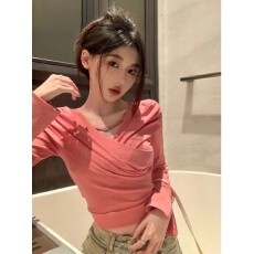 批发已出货  奥代尔<b class='q'>纯棉</b>1*1罗纹 辣妹风性感一字肩长袖<b class='q'>T</b><b class='q'>恤</b>女打底衫