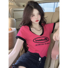 批发已出货 6535拉架 修身显瘦短袖夏季ins<b class='q'>欧美</b>短款上衣