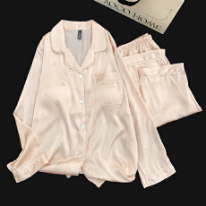 批发2025年秋春季开衫冰雪丝带胸垫女士<b class='q'>睡衣</b>卡通简约休闲高质量家居服