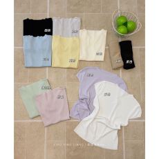 批发韩版甜美气质正肩<b class='q'>短袖</b><b class='q'>T</b><b class='q'>恤</b>2026新款夏季修身百搭针织上衣