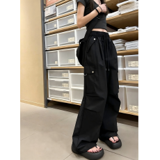 批发实拍黑色工装裤女款春<b class='q'>夏</b>2026小个子美式复古速干宽松直筒阔腿裤<b class='q'>夏</b>