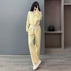 批发欧货时尚休闲运动套装<b class='q'>女</b>秋季连帽卫衣内搭<b class='q'>蕾丝</b>背心阔腿裤<b class='q'>三件</b>套潮