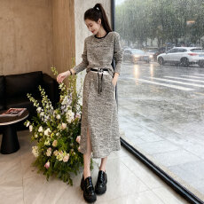 批发高级感<b class='q'>时尚</b>休闲套装女秋季新款港风洋气显瘦卫衣开叉半身裙两件套