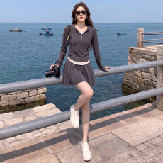 时尚减龄气质套装女秋季新款韩版连帽卫衣半身裙修身显瘦两件套潮