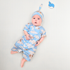 批发[黛琳芬]59码-90码儿童睡衣婴幼儿哈衣纯棉新生儿爬服连体衣45