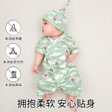 批发[黛琳芬]59码-90码儿童睡衣婴幼儿哈衣纯棉<b class='q'>新生</b>儿爬服连体衣45