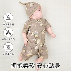 批发[黛琳芬]59码-90码儿童睡衣婴幼儿哈衣纯棉<b class='q'>新生</b>儿爬服连体衣45