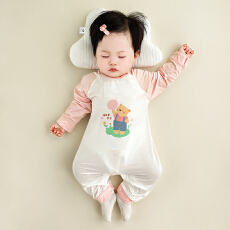 批发[黛琳芬]66码-100码儿童睡衣婴幼儿哈衣冰丝莫代尔肩开扣家居服45